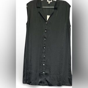 NWT MAISON D AMELIE PARIS WOMAN LONG TUNIC BLACK SIZE MEDIUM